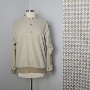 Khaki Houndstooth Pattern Zero Restriction Golf Outerwear Windwear Pullover